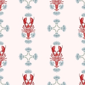 Lobster Tassel Stripes on Blush Cream