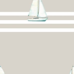 (L) sunday sailboats in a row in warm-gray beige Large scale