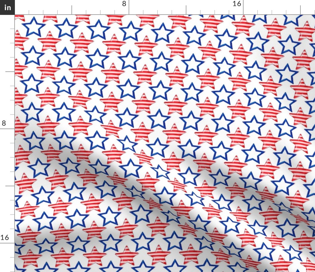 Red Blue Stars Patriotic USA 4th July Independence Day