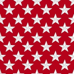 White Stars on red Blue Dots Patriotic USA 4th July Independence Day