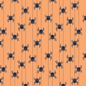 Cute Halloween Spiders Pastel Orange