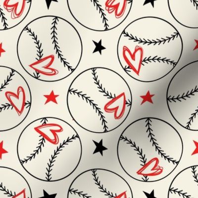 Tennis baseball hearts- xs