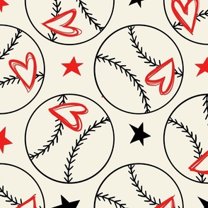 Baseball Tennis hearts- XL