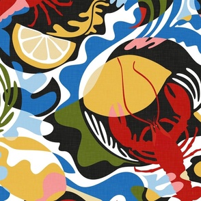 Crustacean Core - Summer Vacation with Lobsters and Lemons / Large / Eva Matise