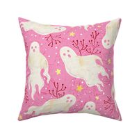 halloween ghosts with tiny stars Wb24 large scale pink