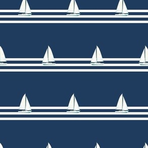 (S) sunday sailboats in a row in navy blue Small scale