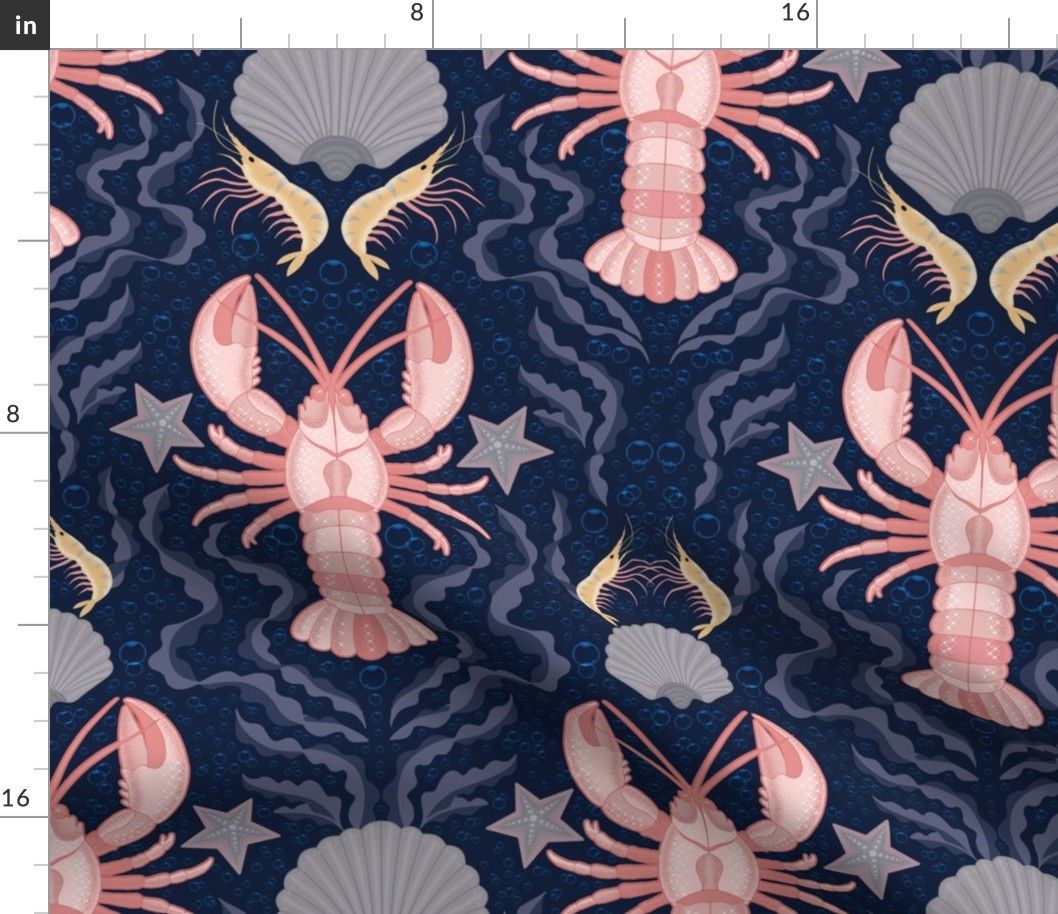 Claws and Currents: A Lobster's Dance [navy]