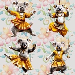 Cute  Koala  Dancing In Indian Temple Costume