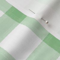 retro paint strokes checkered pattern in spring green on crisp white