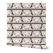 Primitive Border Collie and sheep border - Large width