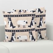 Primitive Border Collie and sheep border - Large width