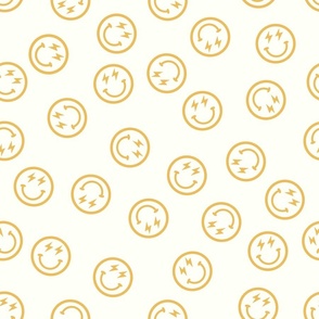 Golden Yellow Happy Faces-coordinate, Retro Smile Face, Smiley, Smile Face