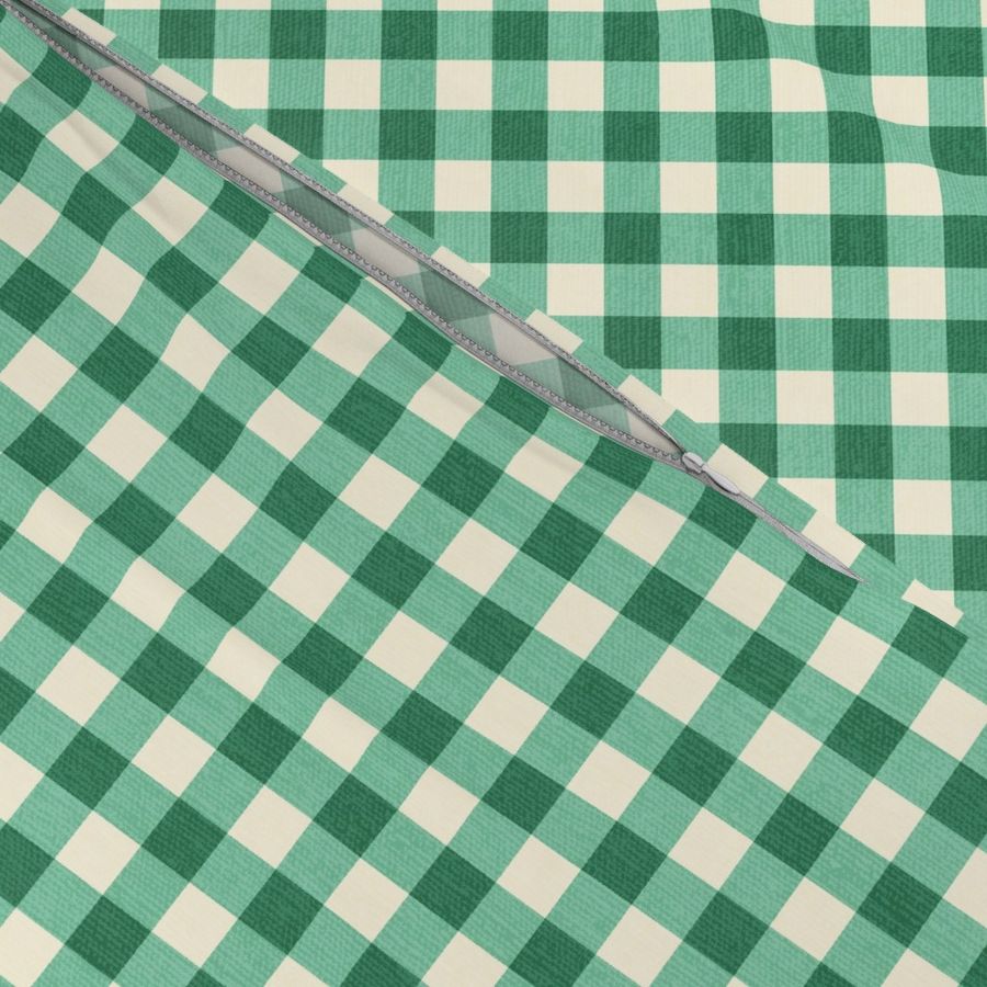 Checkerboard Check Gingham Texture Jade Green1/2" Squares