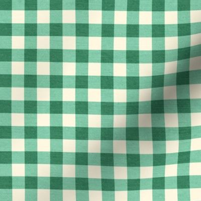 Checkerboard Check Gingham Texture Jade Green1/2" Squares