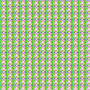 Mini Pink Cats And Flowers 5.25” Square Repeat Pattern