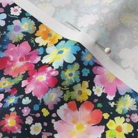 Floral Summer Rainbow - Watercolor Colorful Flower Pattern