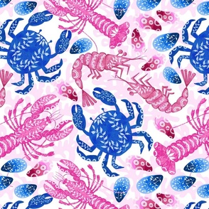 Lobster, Crab & pink shrimp
