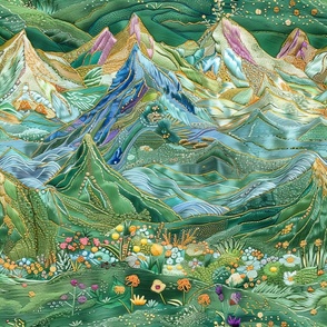 Emerald Dream: Magical Fantasy Landscape Tapestry