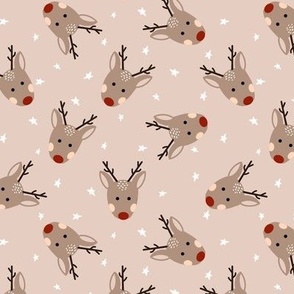 6x6  Neutral Cute Christmas reindeer 