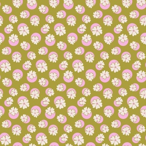 Funky Flowers and Dots - Pink and Green SM