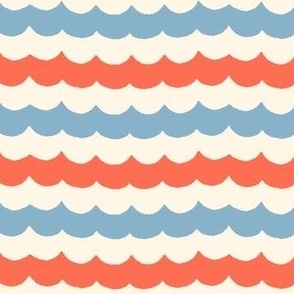 SIMPLE WAVES - BLUE CREAM RED