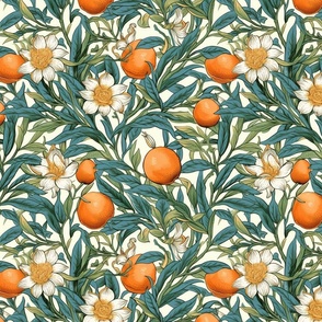 art nouveau victorian style orange grove botanical inspired by william morris