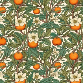 art deco orange grove botanical inspired by william morris