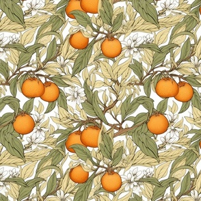art deco orange grove botanical inspired by william morris