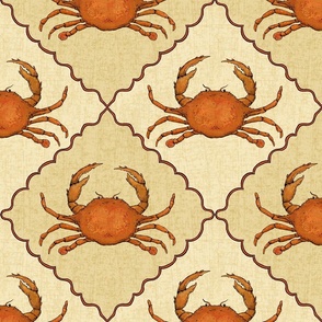 12" Orange Crabs - Vintage Crustacean Core - Textured