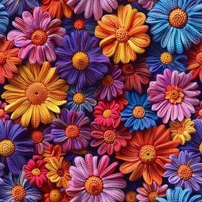 colorful daisies crochet