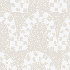 Checker Arches White on Cream