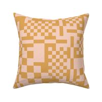 Fabulous checkerboard mustard and pink