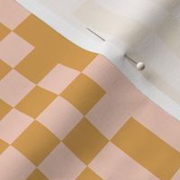 Fabulous checkerboard mustard and pink