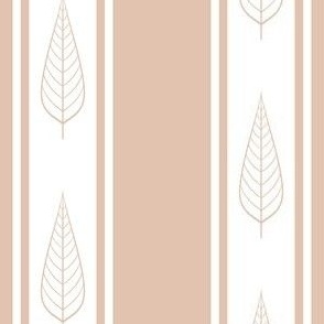 Big Beige Stripes With Leaves
