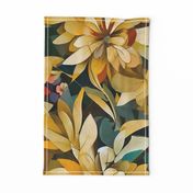 geometric floral patternc vintage colors XL