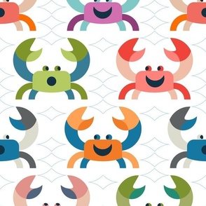 happy round crabs with net normal scale