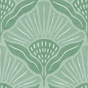  Flourishing Floral Rays in Green