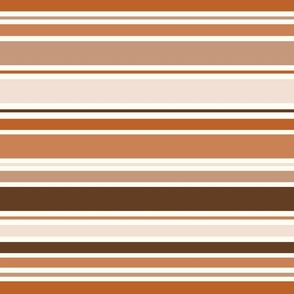 Horizontal Brown Stripes - Natural Christmas Collection - Natural BG