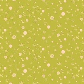 Juicy Fruit Abstract Ditsy in Bright Green