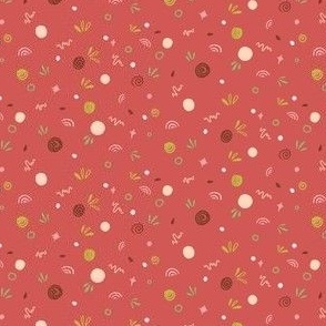 Juicy Fruit Abstract Ditsy in Watermelon Red