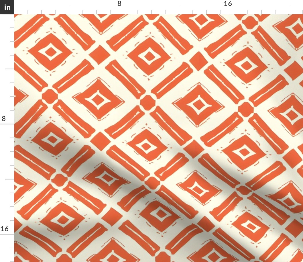 Orange & Cream Geometric - large