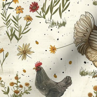 Bigger Scale Chickens and Wildflowers