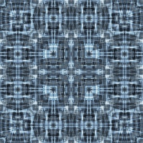 Monochrome abstract geometric pattern. Gray, blue ornament.