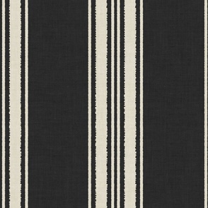 Vertical Stripes Beige on Charcoal