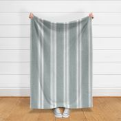 Vertical Stripes White on Pale Teal