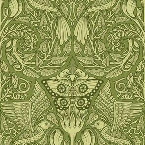 Birds and butterflies - green