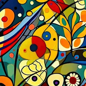 abstract flowers XL