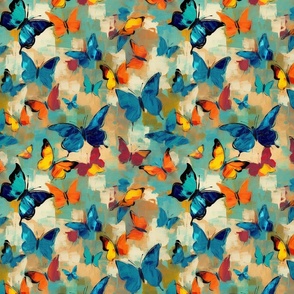 Vibrant Brushstroke Butterflies: Bold Abstract Insect Artwork