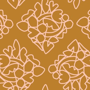 Abstract Floral Diamond Wallpaper - Modern Bold Lines 