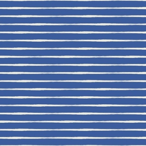 Nautical stripes, Brush stroke horizontal stripes, cream white painterly lines on navy blue